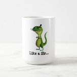 Sir T-rex with Moustaches Mugs
