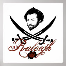 Sir Walter Raleigh Pirate Insignia Print