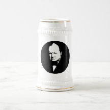 Sir Winston Churchill -- Black and White Mugs