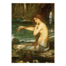 Sirène par le château d'eau de JW, art victorien d Invitations
