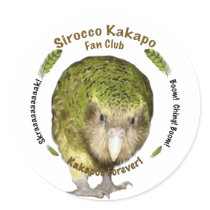 Sirocco Kakapo Fan Club Round Stickers