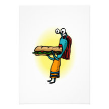 Sister Alien Eating Sub Custom Invitations