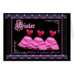 SISTER - Be My Matron of Honour with Pink Gowns Greeting Cards