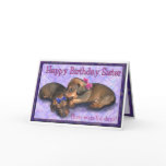 Sister Birthday Two little  dachshund sisters cards