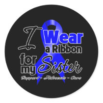 Sister - Colon Cancer Ribbon Round Stickers