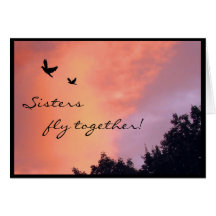 Sister Doves at Sunset Card