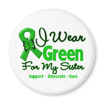 Sister - Green  Awareness Ribbon Magnets