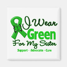 Sister - Green  Awareness Ribbon Magnets