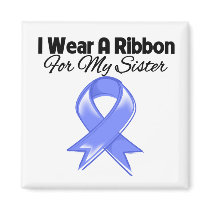 Sister - I Wear Periwinkle Ribbon Fridge Magnets