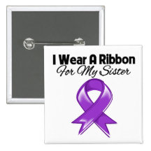 Sister - I Wear Purple Ribbon Buttons