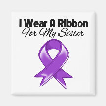 Sister - I Wear Purple Ribbon Magnet