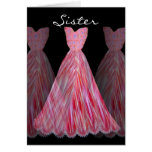 SISTER - Maid of Honour RED FLAME Dresses Card