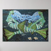 Sister Mermaids Canvas Print