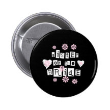 Sister of Bride White on Black Pins