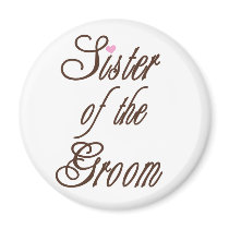 Sister of Groom Classy Browns Refrigerator Magnet