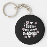 Sister of Groom  White on Black Key Chains