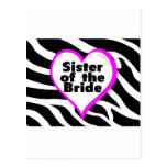 Sister of the Bride (Heart Zebra Print) Postcards