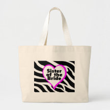 Sister of the Bride (Heart Zebra Print) Tote Bags
