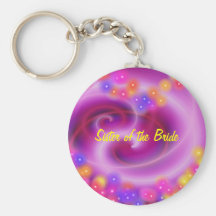 Sister of the Bride Swirly Heart Keychain