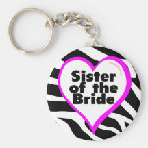 Sister of the Bride Zebra Stripes Keychain