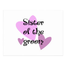 Sister of the Groom Post Cards