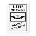 Sister of Twins Handle With Care postcards