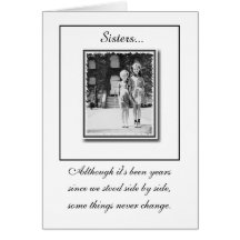 "Sisters" Birthday Card -Black&White