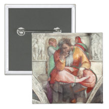 Sistine Chapel Ceiling: The Prophet Jeremiah Pinback Buttons