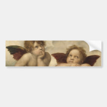 Sistine Madonna Angels by Raphael Bumper Stickers