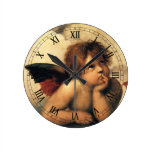 Sistine Madonna Angels by Raphael Raffaello Round Wallclock