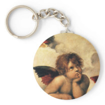 Sistine Madonna Angels by Raphael Sanzio Keychains