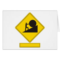 Sisyphus Road Sign Greeting Cards
