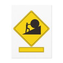 Sisyphus Road Sign Postcard