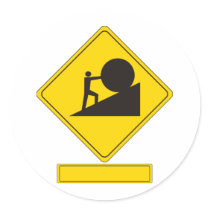 Sisyphus Road Sign Sticker