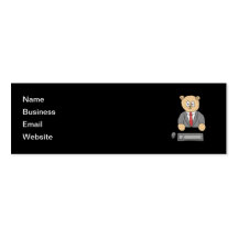 Sitting at a Desk - Red Tie. Business Card Templates