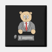 Sitting at a Desk - Red Tie. Magnets