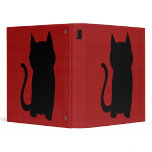Sitting Black Cat Silhouette. Vinyl Binder