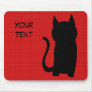 Sitting Black Cat Silhouette. Mouse Pad