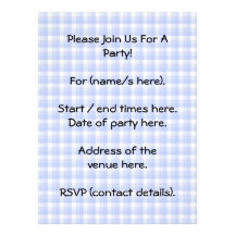 Sitting Black Cat Silhouette. On pale blue check. Personalized Invites