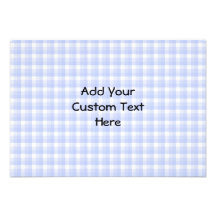 Sitting Black Cat Silhouette. On pale blue check. Custom Announcements