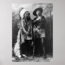 Sitting Bull and Buffalo Bill Portrait from 1885 Print