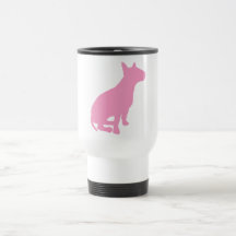 Sitting Bull Terrier (pink) Coffee Mugs