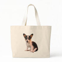 Sitting Cardigan Welsh Corgi Puppy Canvas Bags