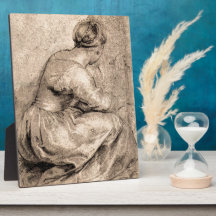 Sitting girl by Paul Rubens Display Plaque
