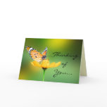 Sitting Pretty Little Butterfly on a Flower Greeting Card