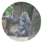 Sitting Silverback Gorilla  Plate