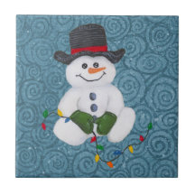 Sitting Snowman Tile