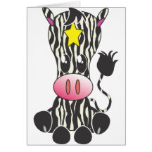 Sitting Zebra Card