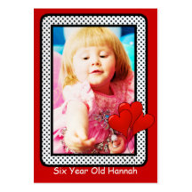 Six cartes photos an d'anniversaire de filles cartes de visite personnelles