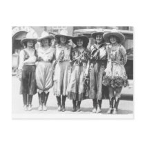 Six cowgirls at Cheyenne Frontier Days. Post Card
